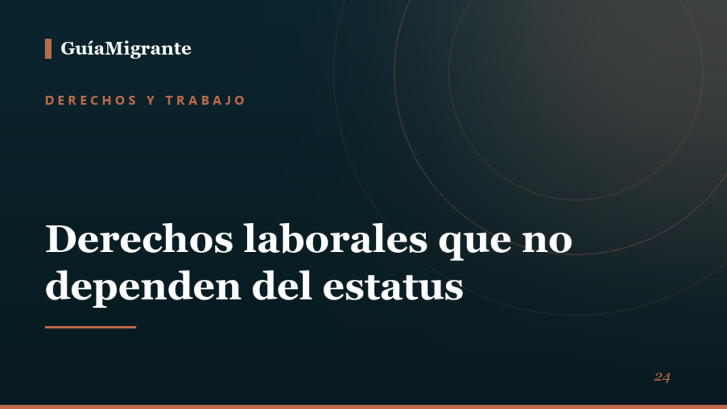 Portada de la guía «Derechos laborales que no dependen del estatus» de GuíaMigrante