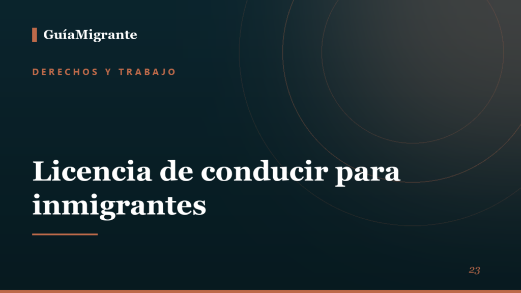 Portada de la guía «Licencia de conducir para inmigrantes» de GuíaMigrante
