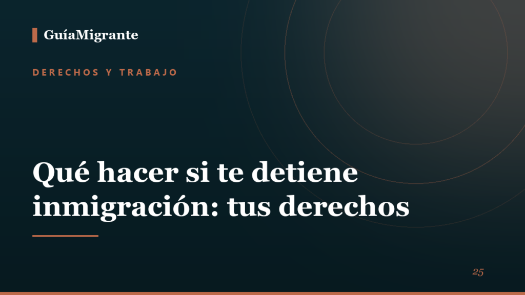 Portada de la guía «Qué hacer si te detiene inmigración: tus derechos» de GuíaMigrante